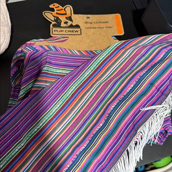 Pup Crew Multicolor Striped Dog Costume. Poncho for Halloween! NWT size XL - Picture 1 of 3